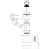 Сифон для раковины Mcalpine 1 1/2 х 40 мм бутылочный с выпуском и адаптером MRSK3