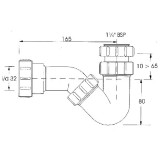 Сифон для биде Mcalpine 1 1/4 х 32 мм Р/S-образный без выпуска MRBD2