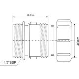 Муфта переходная Mcalpine 1 1/2 НР х 40 мм T31M-40