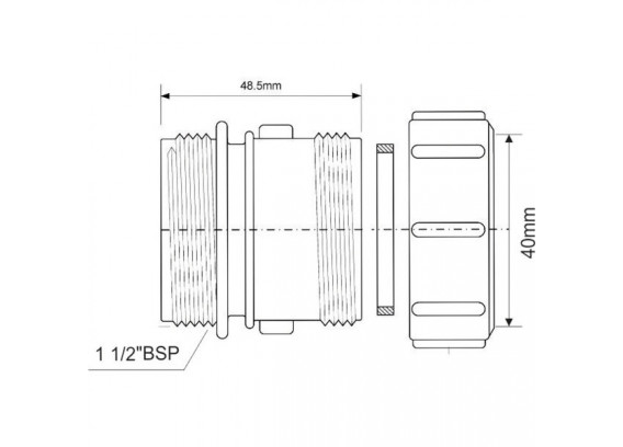 Муфта переходная Mcalpine 1 1/2 НР х 40 мм T31M-40