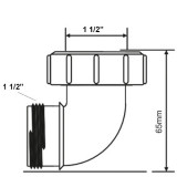 Отвод 90° Mcalpine 1 1/2 НР х 1 1/2 ВР CV11WH