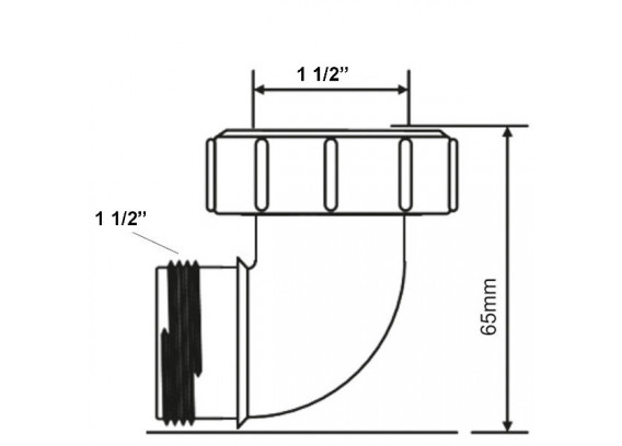 Отвод 90° Mcalpine 1 1/2 НР х 1 1/2 ВР CV11WH