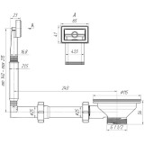 Перелив для раковины Ани Пласт 1 1/2 с прямоугольным переливом N305