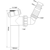 Вставка для сифона Mcalpine 1 1/4 ВР х 32 мм с адаптером ​TEE1