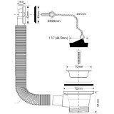 Слив-перелив для раковины Mcalpine с прямоугольным переливом OR2-70