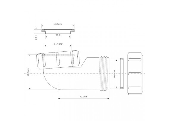 Отвод 90° Mcalpine 1 1/2 ВР х 40 мм 40FSD