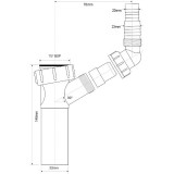 Вставка для сифона Mcalpine 1 1/2 ВР х 32 мм с адаптером 146 мм TEE2