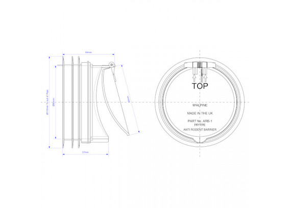 Обратный клапан для канализации Mcalpine 110 мм MRWC-ARB1