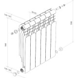 Радиатор биметаллический Royal Thermo Vittoria Super VDR 500 мм - 10 секций