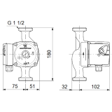 Насос циркуляционный Grundfos UPS 25-60 180 мм 96281477
