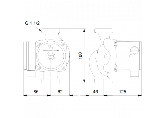 Насос циркуляционный Grundfos UPS 25-80 180 мм 95906440