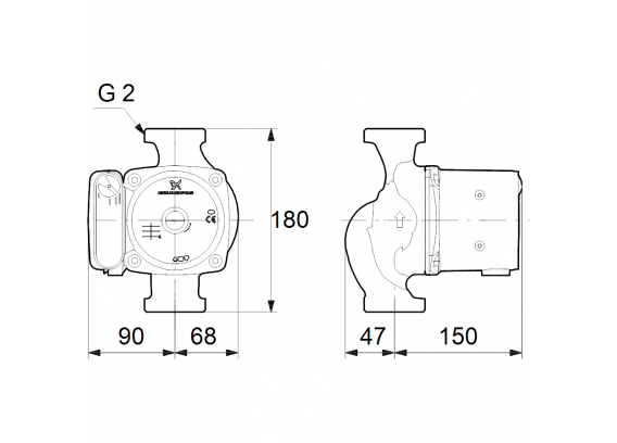 Насос циркуляционный Grundfos UPS 32-100 180 мм 95906500
