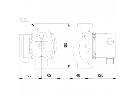 Насос циркуляционный Grundfos UPS 32-80 180 мм 95906443