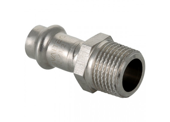 Соединитель Valtec 12 мм х 1/2" НР из нержавеющей стали VTi.901.I.001204