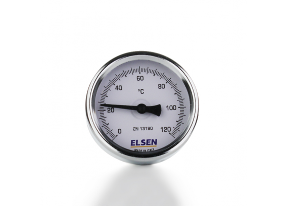 Термометр Elsen биметаллический, осевой, Ø 63, 1/2", шток-50 мм, D штока 9 мм