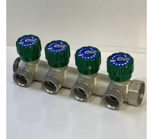 Коллектор модульный Elsen, НВ 3/4", 4 отвода 3/4" НР EK, латунь с покрытием олова