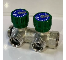 Коллектор модульный Elsen, НВ 3/4", 2 отвода 3/4" НР EK, латунь с покрытием олова