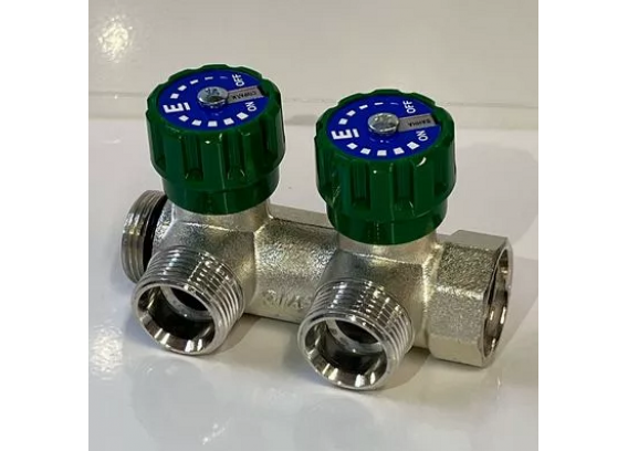 Коллектор модульный Elsen, НВ 3/4", 2 отвода 3/4" НР EK, латунь с покрытием олова