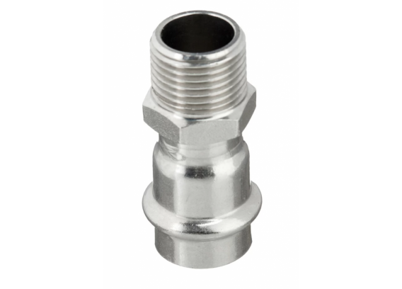Соединитель Valtec 18 мм х 1/2" НР из нержавеющей стали VTi.901.I.001804