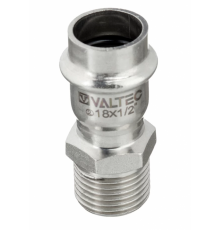 Соединитель Valtec 18 мм х 3/4" НР из нержавеющей стали VTi.901.I.001805
