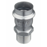 Соединитель Valtec 22 мм х 1/2" НР из нержавеющей стали VTi.901.I.002204