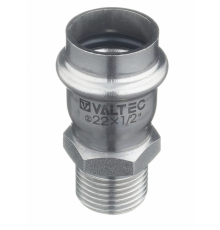 Соединитель Valtec 22 мм х 1/2" НР из нержавеющей стали VTi.901.I.002204