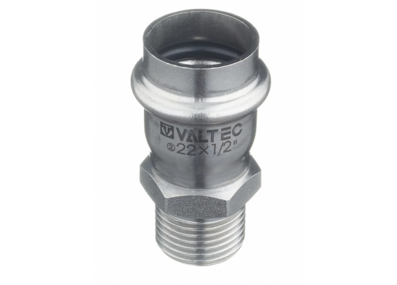 Соединитель Valtec 22 мм х 1/2" НР из нержавеющей стали VTi.901.I.002204