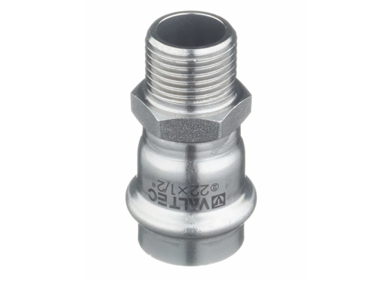 Соединитель Valtec 22 мм х 1/2" НР из нержавеющей стали VTi.901.I.002204
