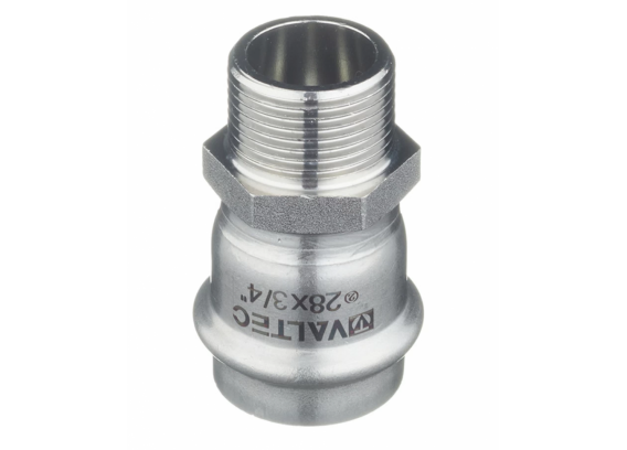 Соединитель Valtec 28 мм х 3/4" НР из нержавеющей стали VTi.901.I.002805