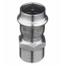 Соединитель Valtec 22 мм х 1" НР из нержавеющей стали VTi.901.I.002206