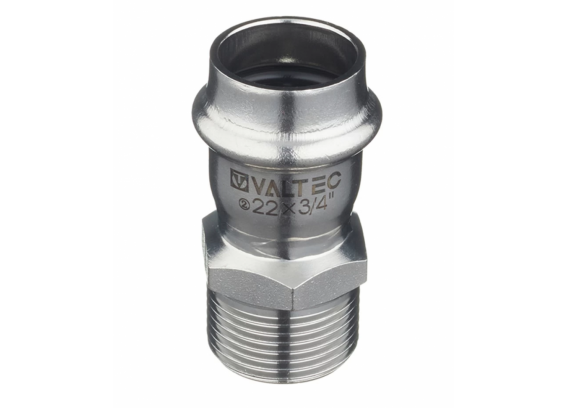Соединитель Valtec 22 мм х 1" НР из нержавеющей стали VTi.901.I.002206