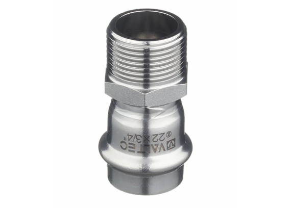 Соединитель Valtec 22 мм х 1" НР из нержавеющей стали VTi.901.I.002206