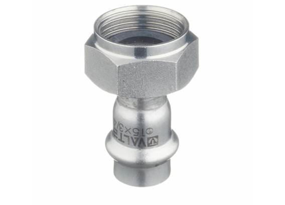 Соединитель Valtec 15 мм х 3/4" с накидной гайкой из нержавеющей стали VTi.908.I.001505