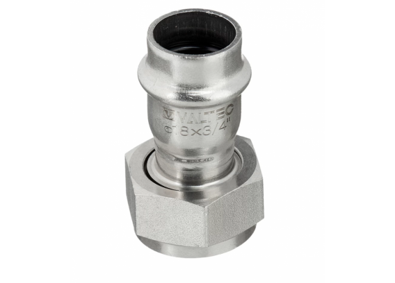 Соединитель Valtec 18 мм х 3/4" с накидной гайкой из нержавеющей стали VTi.908.I.001805