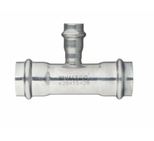 Тройник пресс Valtec 28 х 15 х 28 мм. из нержавеющей стали VTi.931.I.281528