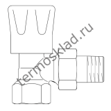 Вентиль с ручным приводом Oventrop HR Ду 15 1/2 угловой 1190504