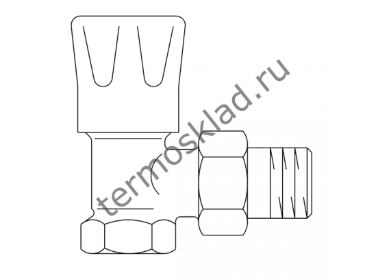 Вентиль с ручным приводом Oventrop HRV Ду 15 1/2 угловой 1191504