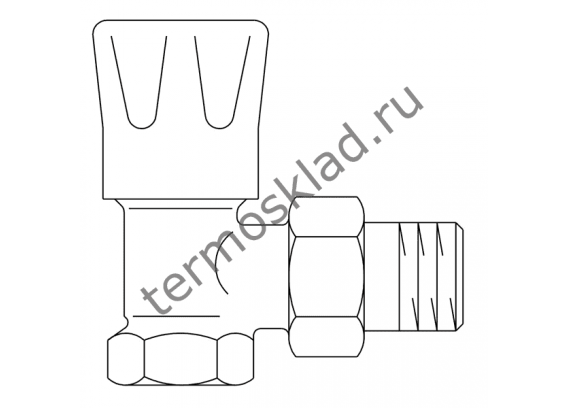 Вентиль с ручным приводом Oventrop HRV Ду 20 3/4 угловой 1191506