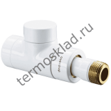 Вентиль на обратную подводку Oventrop Combi E проходной прямой Ду 15 1/2 белый 1167062