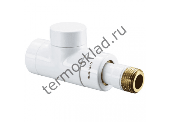 Вентиль на обратную подводку Oventrop Combi E проходной прямой Ду 15 1/2 белый 1167062