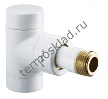 Вентиль на обратную подводку Oventrop Combi E угловой Ду 15 1/2 белый 1166062