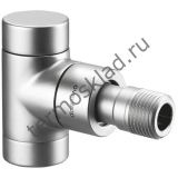 Вентиль на обратную подводку Oventrop Combi E угловой Ду 15 1/2 матовая сталь 1166082