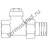 Вентиль на обратную подводку Oventrop Combi C проходной прямой Ду 15 1/2 хром 1165554