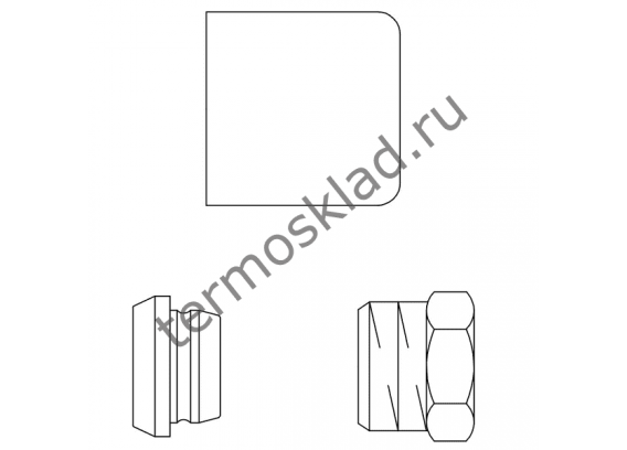 Набор со стяжными кольцами Oventrop 1/2 x 15 мм матовая сталь 1169593