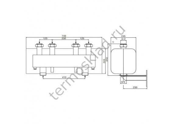 Комплект Oventrop HydroFixx для Regumat Ду 32 2 контура 1351758
