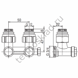 Узел нижнего подключения Oventrop Multiflex F ZBU угловой 1/2 НР x 3/4 НР 1015994