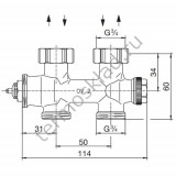 Узел нижнего подключения Oventrop Multiblock T G 3/4 НР прямой 1184013