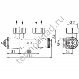 Узел нижнего подключения Oventrop Multiblock T G 3/4 НР угловой 1184014