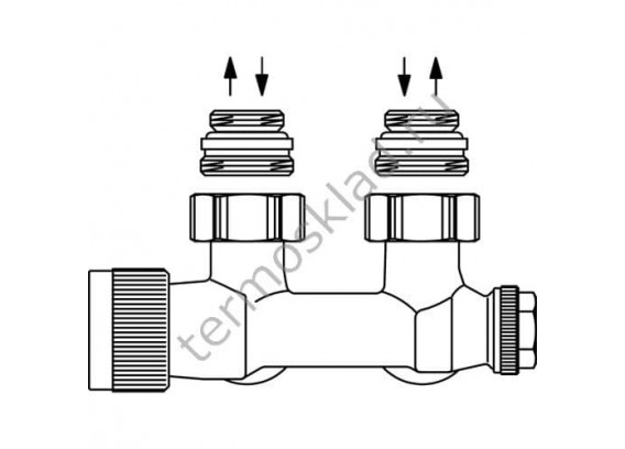 Узел нижнего подключения Oventrop Multiblock T Rp 1/2 ВР угловой 1184084