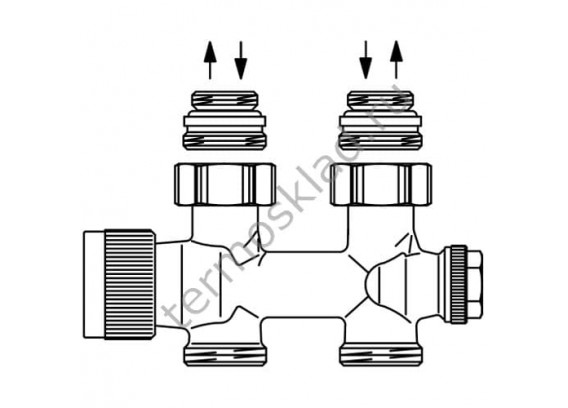Узел нижнего подключения Oventrop Multiblock T Rp 1/2 ВР прямой 1184083